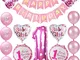 Oumezon festa di compleanno per bambine 1 anno, primo compleanno decorazione per ragazza,...