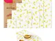 Mitening Involucri di Cera d'api, Set di 7 Beeswax Wraps Riutilizzabile Regalo Ecologico Z...