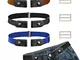 CODIRATO 3 Pezzi Cintura Senza Fibbia Cintura Elastica Cintura Invisibile Regolabile per U...