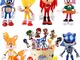 OSDUE 30 Pcs Decorazioni Torta per Bambini, 6 Sonic Mini Figure e 24 Topper per Cupcake, D...