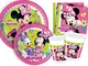 Kit Party Tavola Disney Minnie Happy Helpers per 8 persone (44 pezzi: 8 piatti carta Ø23cm...