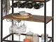 SoBuy Carrello Cucina Cantinetta portabottiglie di Vino con Vassoio c FKW56-N