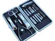 Crazywind 12 Pezzi Manicure Pedicure Set con Custodia Unghie Tronchesino Kit Acciaio Inox...