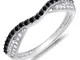 0.36 carati in oro 14 K (Ctw) rotondo nero & bianco diamante anniversario matrimonio Band...