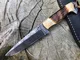 Perkin Coltello da Caccia Damasco con Coltello Sharpcraft a Lama Fodera SK100