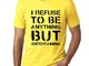 Cityone Uomo Maglietta Tee Vintage T Shirt Anything But Entertaining Giallo Pallido