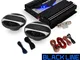 Auna Set "Black Line 200" Impianto audio auto car sistema completo Hi Fi (1400 Watt, ampli...