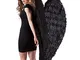 Boland 52817 - Angelo ali di piume, nero, 120 x 120 cm, angelo, diavolo, decorazione, carn...