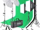 NEEWER Kit di Illuminazione per Fotografia con Supporto per Fondale 2,6x3 m, Lampadine LED...