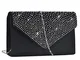 BestoU Pochette Donna Argento Clutch Cerimonia Borsa da Sera Borse a Tracolla Donna Piccol...