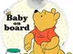 Bimbo a bordo, segnale di sicurezza auto "baby on board" grafiche Disney Winnie The Pooh c...