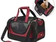 PETTOM Trasportino Cane Gatto Resistente Borsa Tracolla Pieghevole Respirabile con Fondo R...