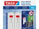 tesa Chiodo Adesivo Regolabile da 3kg per Piastrelle e Metallo, Bianco, Set 2 Pezzi