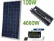 081 Store - Kit Fotovoltaico 1 Kw Giornaliero Pwm Inverter 4000w Isola Solare Pannello 100...