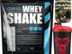 SELF SHAKE 1 KG 1000 gr PROTEINE SIERO DEL LATTE CONCENTRATE GUSTO CIOCCOLATO + SHAKER NUT...