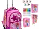 TROLLEY ZAINO SCUOLA Winx Club fucsia + astuccio 3 piani completo zip + diario + omaggio p...