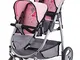 Bayer Design 26508AA Twin, passeggino gemellare, colore grigio/rosa