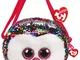 Ty TY95123 - Borsa a Tracolla in Peluche con Paillettes, 20 cm, Motivo: Gufo, Multicolore