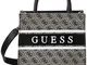Guess Borsa mano/tracolla Uptown Chic Large Turnlock satchel 2 comp. finta pelle cocco bla...