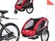 Tiggo Rimorchio Porta-Bimbo per Bicicletta con Set da Jogging - Rosso BT502-D01