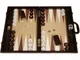 Set di backgammon da torneo Wycliffe Brothers - Pelle di coccodrillo marrone con campo bei...