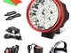 GHB Faro per Bici 9LED 15000LM Faro MTB 3 modalità Portata Effettiva di 250M Ricaricabile...