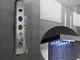 Colonna doccia, LED blu, display LCD, con doccetta, 5 modalità doccia