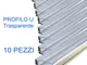 Eurekaled - 10 pezzi di Profilo in Alluminio da 2mt U Barra Dissipatore per Strisce LED co...