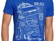 style3 DMC-12 Cianografia T-Shirt da Uomo Ritorno Futuro, Dimensione:M;Colore:Blu