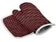 hgfyef - Set di guanti da forno e portavaso rosso e nero a quadri di bufalo resistenti al...
