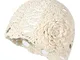 ZLYC Cappello floreale del beanie del ritaglio del cranio dell'uncinetto del cotone delle...