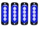 4pcs 12-24V Ultra Sottile Lampeggiante Emergenza Avvertimento Strobo Luci Luce - 4LEDS Fla...