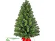 artplants.de Mini Albero di Natale Artificiale WARSCHAU con LED, Rosso, 90cm, Ø 50cm - Alb...