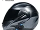 TKTTBD Bluetooth Casco Moto - Caschi Modulari per Casco da Moto Impermeabile con Interfono...
