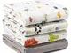 Confezione da 4 Swaddles per Bambino Momcozy con Fantasia di Animali, 120 x 120 cm, Copert...