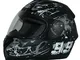 Protectwear Moto casco nero / grigio Disegno 99 FS-801-99, Taglia L