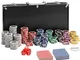 TecTake 402558 Set da Poker con Fiches Laser Chips e Valigetta da Alluminio, 300 Pezzi, in...