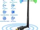 Adattatore Antenna USB WiFi Chiavetta Wifi con Antenna 5dBi Ricevitore WiFi 1200Mbps(300Mb...