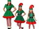YFPICO Costume di Natale Costume da Elfo Natalizio Bambino Cosplay Abbigliamento Genitore-...