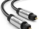 deleyCON 15m Cavo Ottico Toslink Cavo Audio Digitale Spinotto in Metallo Color Oro Copertu...