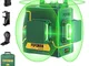 Livella laser Verde 3x360° POPOMAN, 3D Professionale Linea Laser Croce 45m, Livello laser...