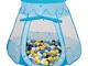 SELONIS Tenda 105X90cm/300 Palline Castello con Palline Colorate per Bambini, Blu:Nero/Bia...