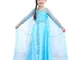 URAQT Elsa Frozen Costume, per Bimba con Vestito Lungo Compleanno, Elsa Costume di Cosplay...
