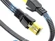 SWECENT Cavo Ethernet Cat 8 3Metri, Piatto Nylon 40Gbps 2000MHz Alta Velocità, Cavo Lan, C...