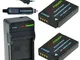 Chili Power DMW-BCG10, DMW-BCG10E Kit: 2 X batteria + caricatore per panasonic lumix, DMC-...