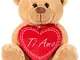 Brubaker Orsacchiotto orso di peluche con scritta Ti Amo su un cuore di peluche - 25 cm di...
