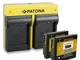 PATONA Caricabatterie doppio + 2x Batteria DMW-BLH7 compatibile con Panasonic Lumix DMC-GM...