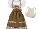 Gaudi-Leathers Bavarese Dirndl Set Josie 4 Pezzi Costume Tipico Tirolese per Oktoberfest c...