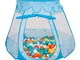 Selonis Tenda 105X90cm/300 Palline Castello Con Palline Colorate Per Bambini, Blu:Bianco/G...