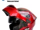 Qinsir Uomo Donna Antivento Caschi,Bluetooth Casco Crash D.O.T Certificazione-Integrali Co...